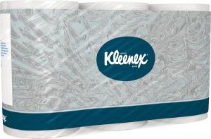 Toiletpapier Kleenex 3 laags pak van 6 rollen 350 vellen per rol wit