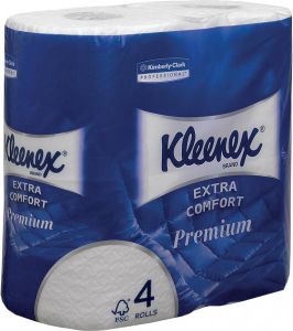 Kleenex toiletpapier Extra Comfort 4-laags 160 vel per rol pak van 4 rollen