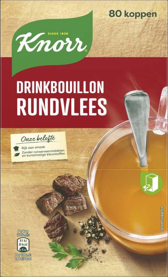 Knorr drinkbouillon rundvlees 175 ml doos van 80 stuks