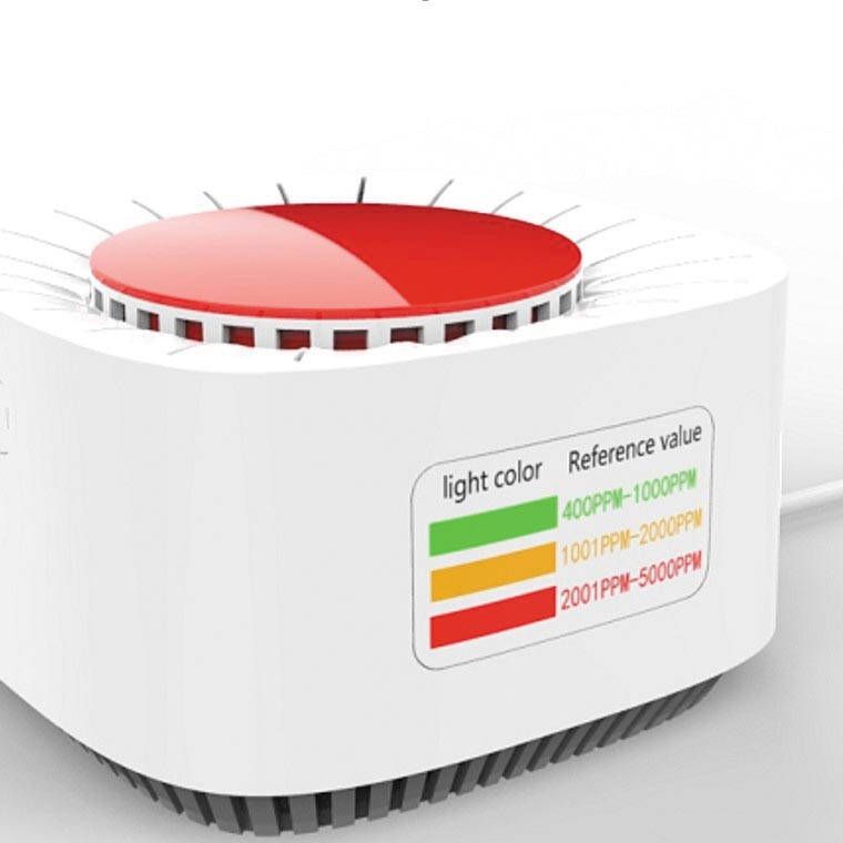 Kokoon Air Protect CO2-meter waarschuwing door kleurverandering en alarm Wifi connectie