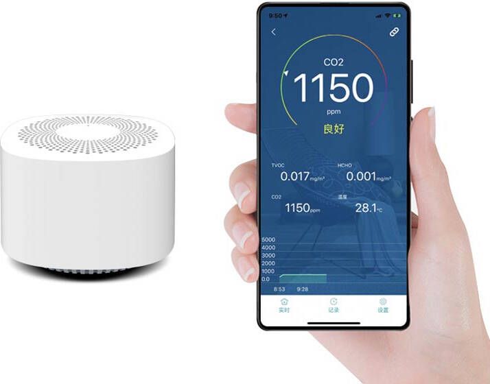Kokoon Air Protect mini luchtkwaliteitmeter Bluetooth connectie