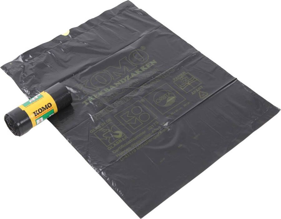 Komo vuilniszakken met trekbandsluiting 43 micron 60 liter 1 rol 15 zakken