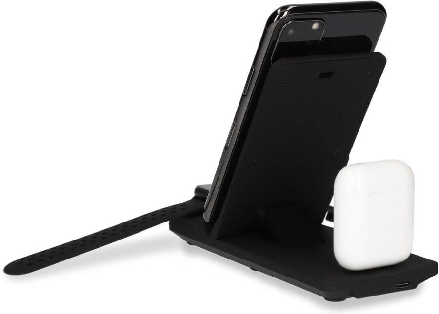 Ksix draadloze oplader 3-in-1: voor smartphone Apple watch en airpods