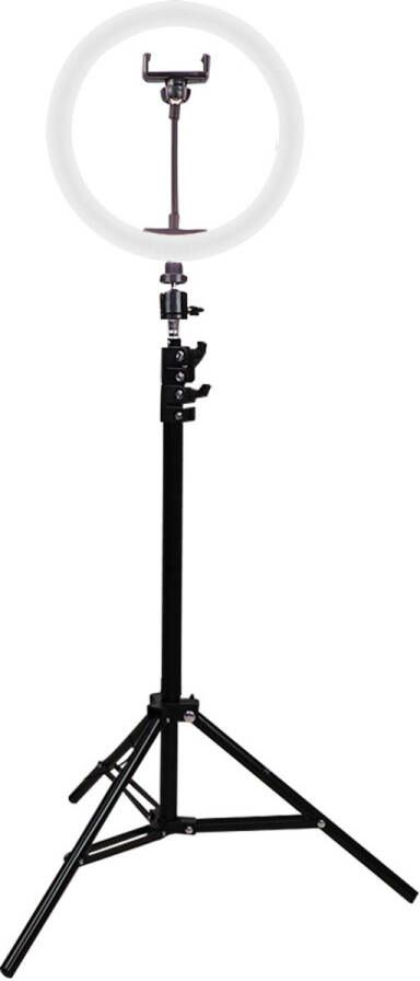 Ksix LED ringlamp met statief hoogte 160 cm diameter 20 cm