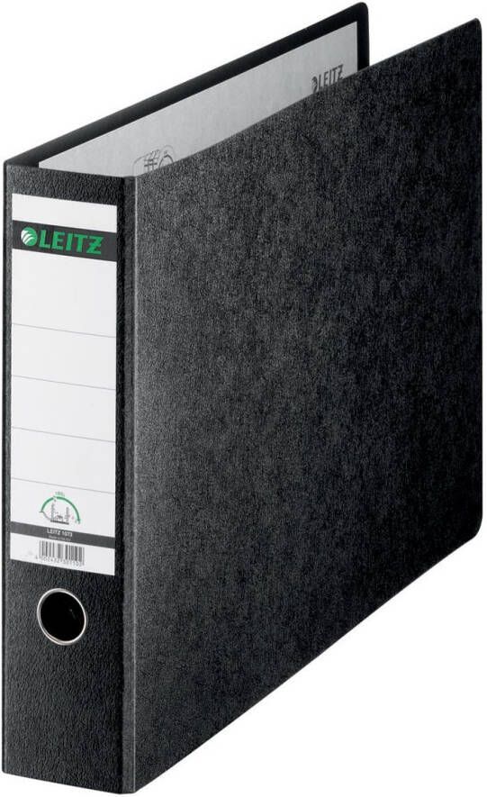 Leitz Ordner 1073 180° zonder sleuven en randbeschermers 77mm karton A3 dwars zwart