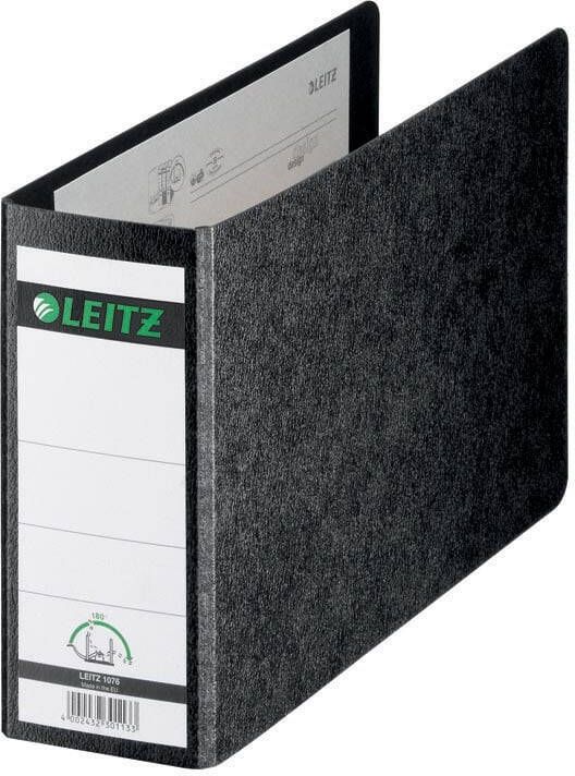 Leitz Ordner 1076 180° zonder sleuven en randbeschermers 77mm karton A5 zwart