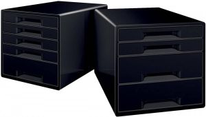 Leitz Dual Black ladenblok met 4 laden zwart