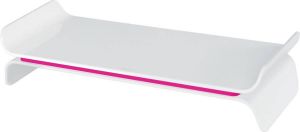 Leitz Ergo WOW verstelbare monitorstandaard wit-roze