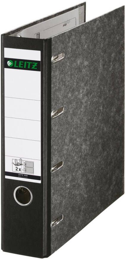 Leitz Ordner 1092 giro-bank met dubbele mechaniek 75mm karton A4 zwart
