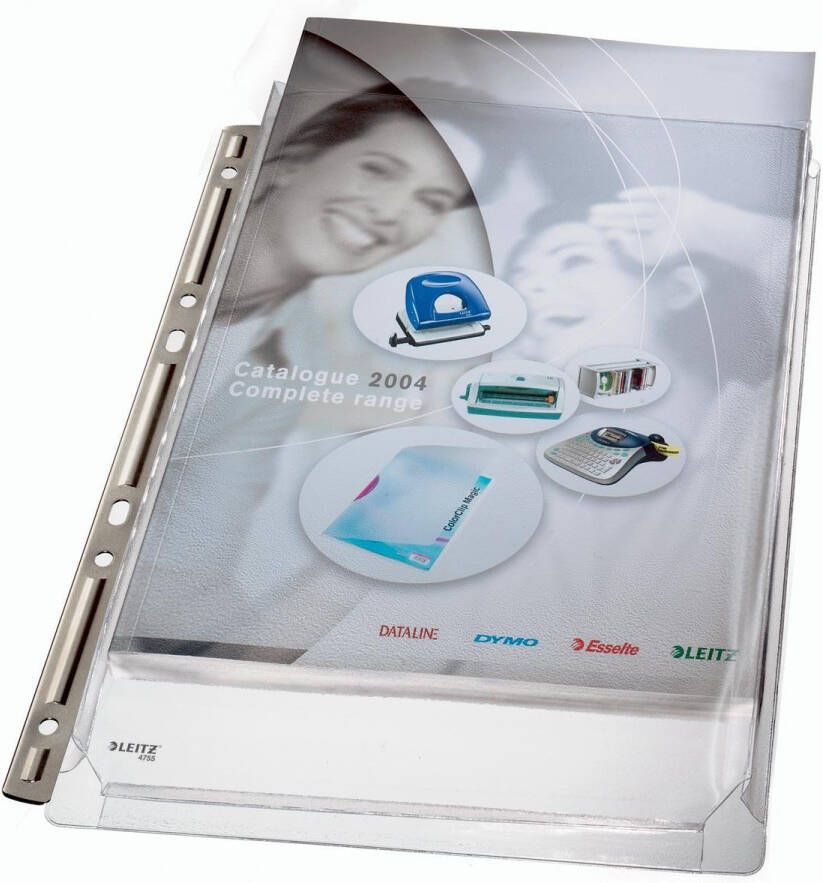 Leitz Harmonica showtas Premium 0.17mm metalen perforatiestrip copy safe A4 glashelder 3 stuks