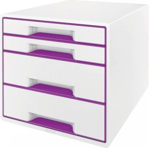 Leitz ladenblok WOW 4 laden wit paars