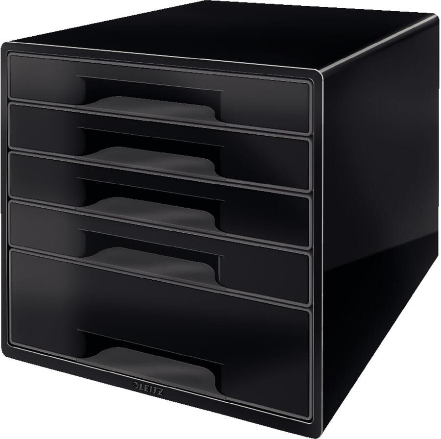 Leitz Dual Black ladenblok met 5 laden zwart