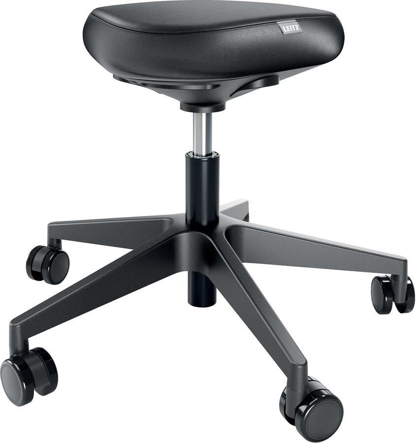 Leitz Ergo actieve Zitkruk met comfortzitting met wieltjes zwart