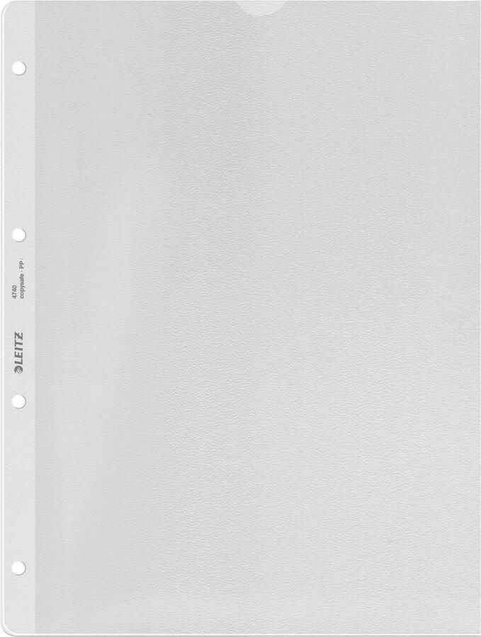 Leitz geperforeerde showtas Premium ft A4 PVC copy safe transparant pak van 100 stuks