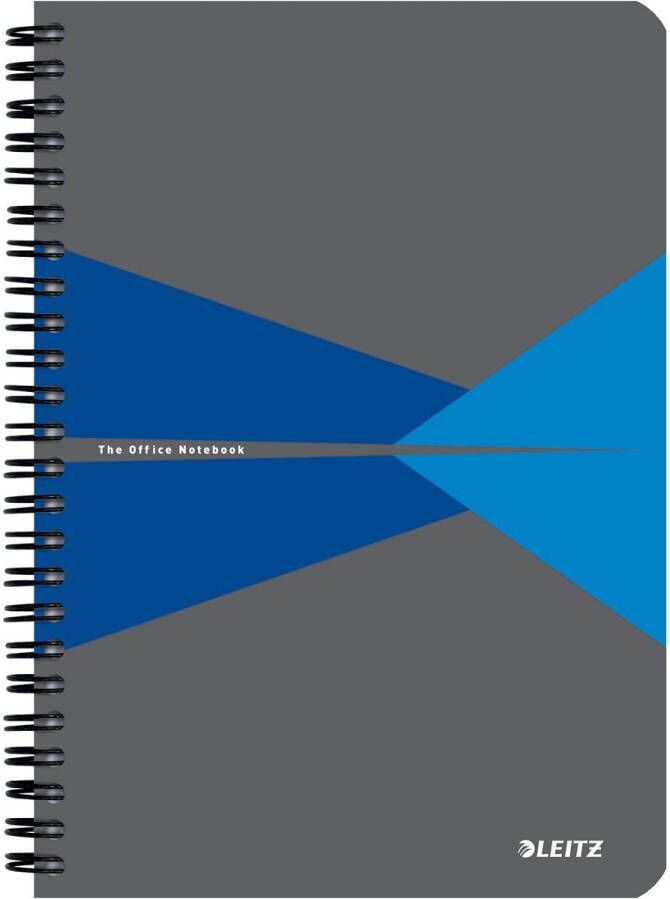 Leitz Notitieboek Office A5 lijn 180 pagina's 80gr grijs blauw