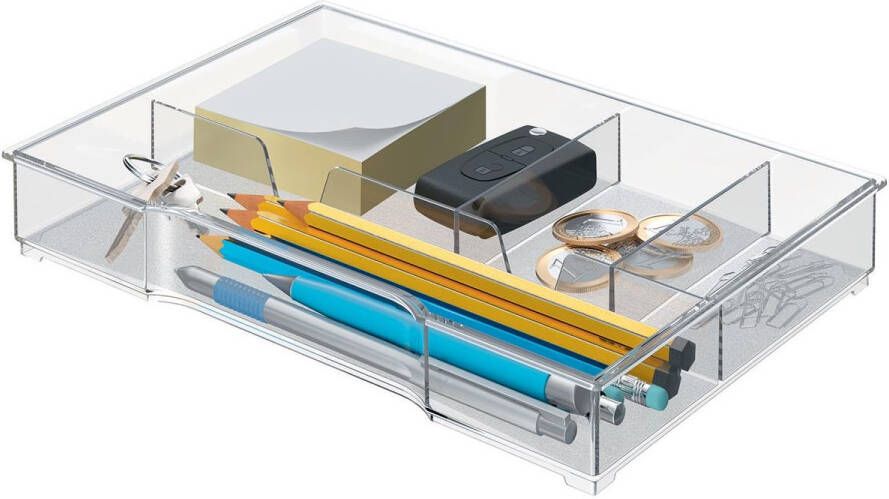 Leitz opbergbak voor ladenblokken uit Plus en WOWserie 4 vakken transparant