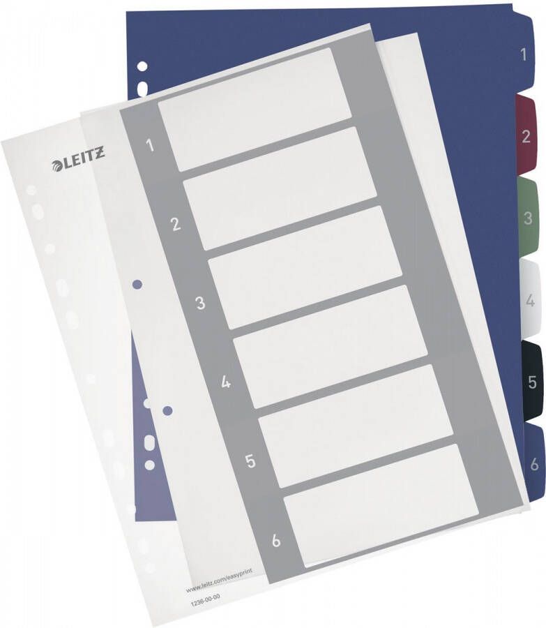 Leitz personaliseerbare tabbladen 11-gaatsperforatie 1-6 tabs