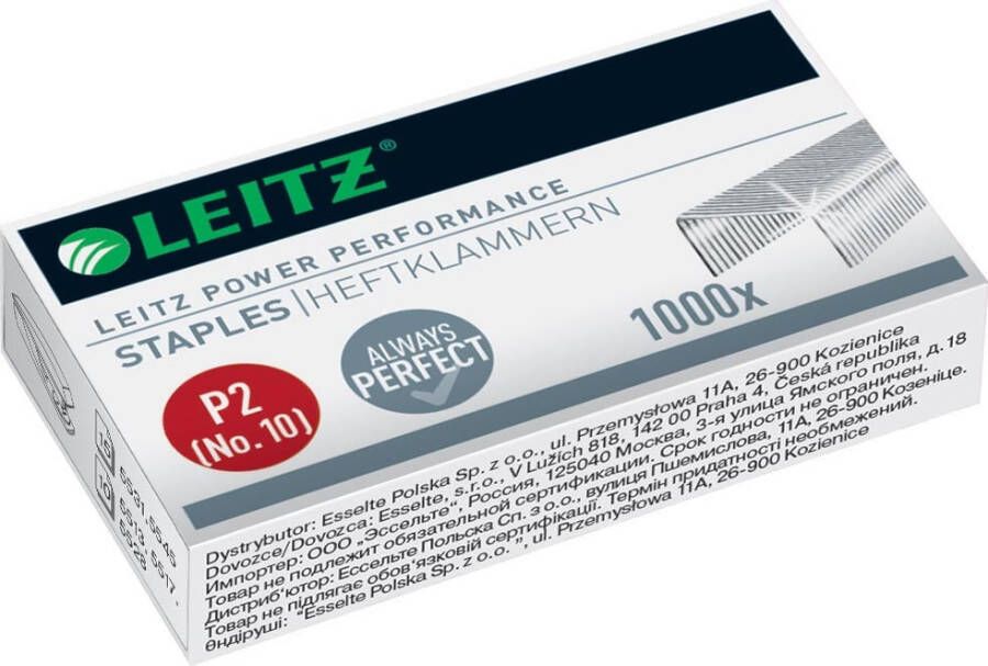 Leitz Power Performance P2 nietjes nr. 10 staal doos van 1000 stuks