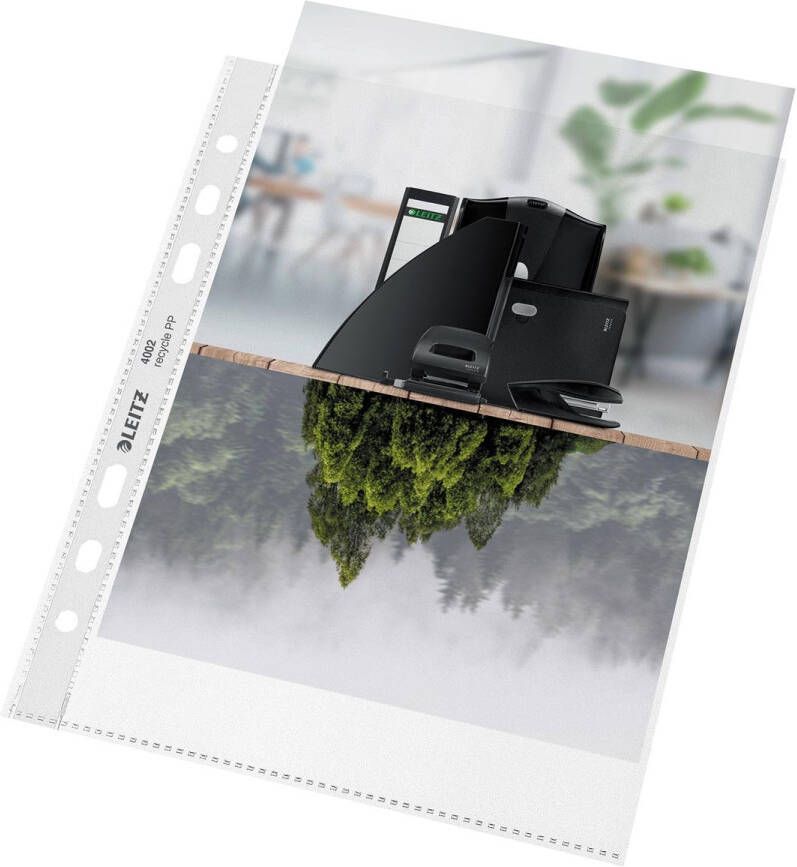 Leitz Recycle geperforeerde showtas ft A5 100 micron gekorreld doos van 25 stuks
