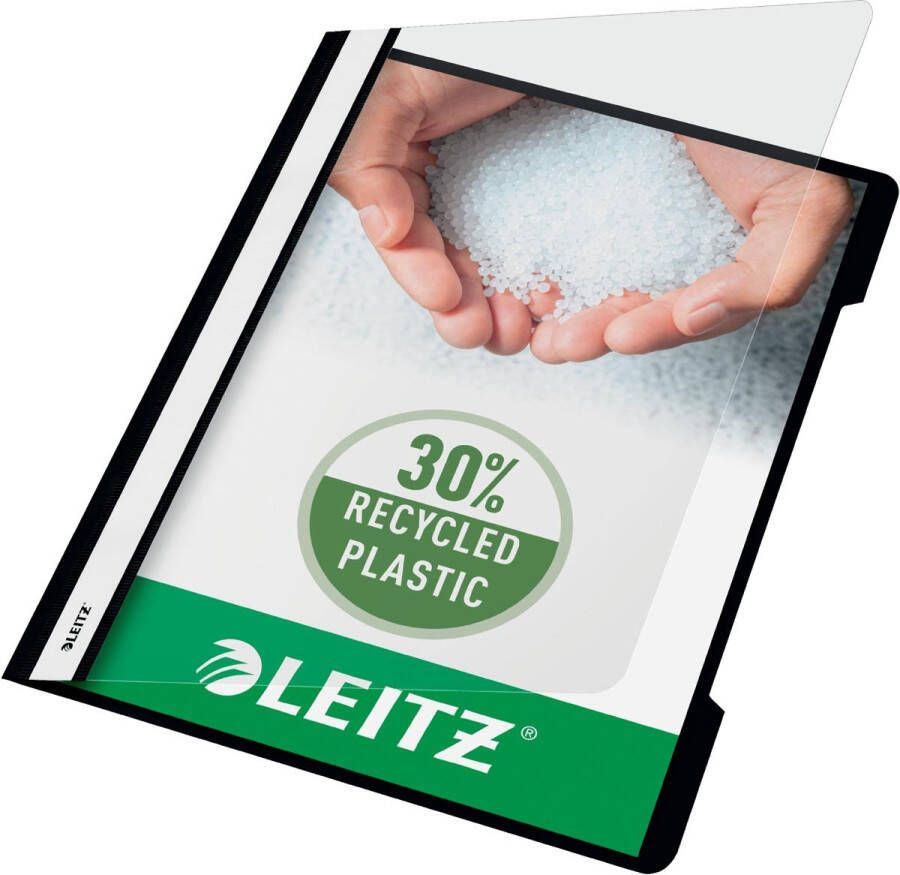 Leitz Snelhechter Standaard A4 gerecycled PP zwart
