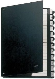 Leitz Termijnmap 1-12 270x18x345mm hardboard zwart