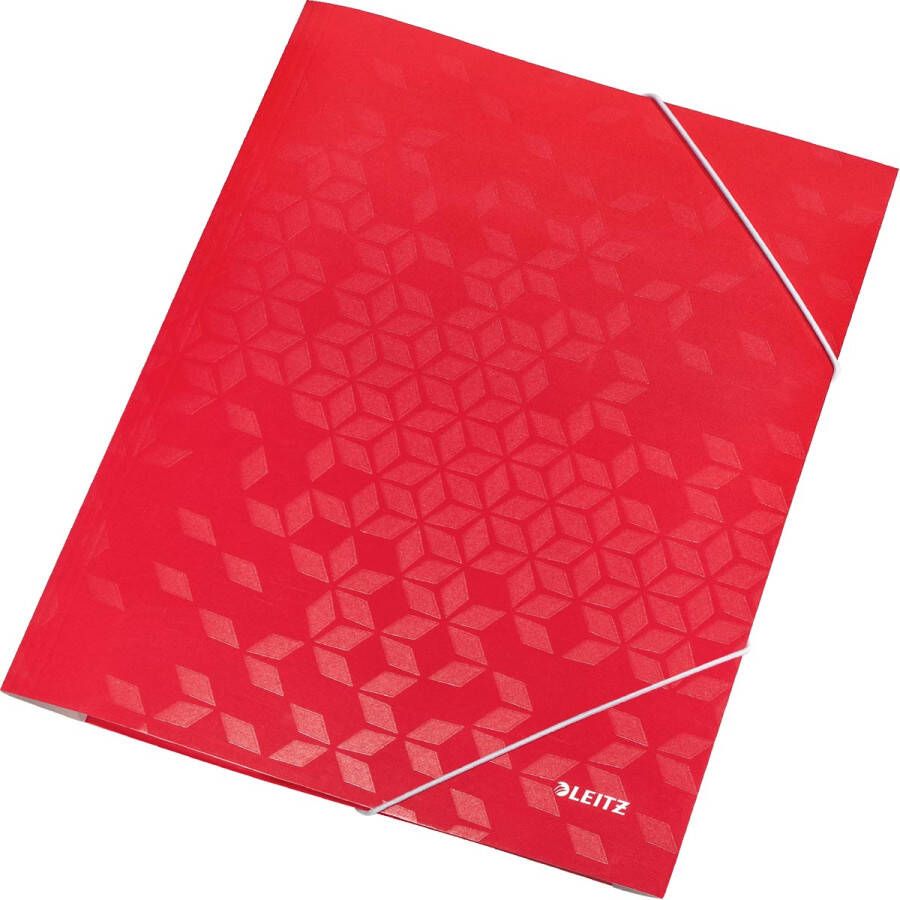Leitz WOW elastomap met 3 kleppen uit karton A4 rood