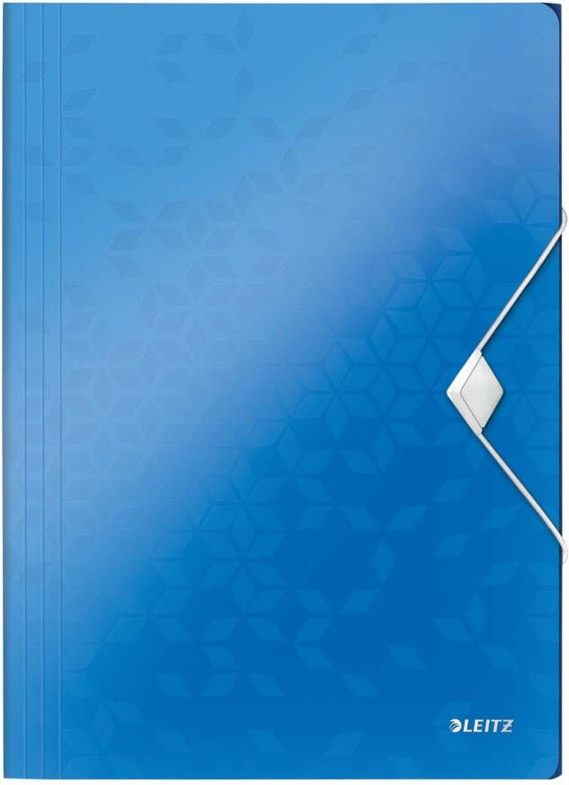 Leitz WOW elastomap met 3 kleppen uit PP ft A4 blauw