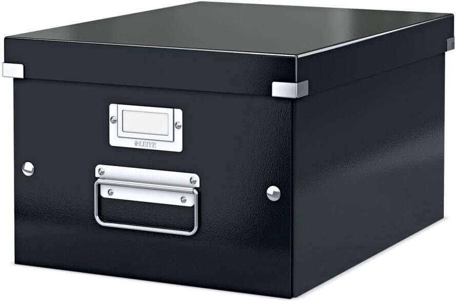 Leitz Opbergdoos Click & Store WOW middel gerecycled karton 281x200x370mm zwart