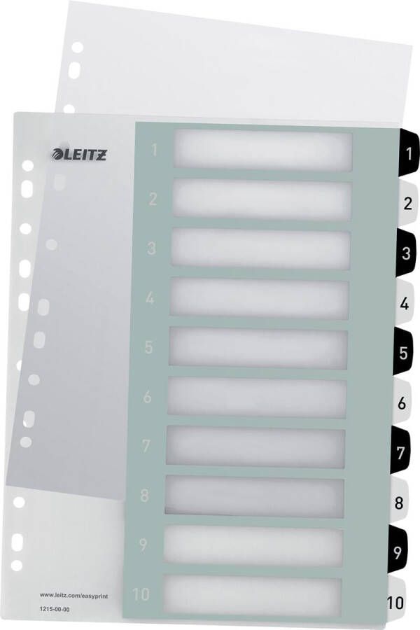 Leitz WOW printbare index 10 tabs zwart-wit
