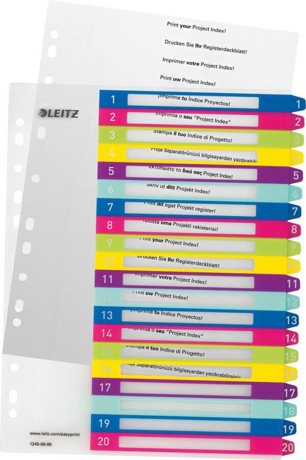 Leitz WOW printbare index 20 tabs