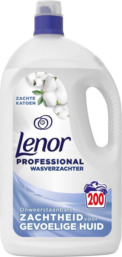 Lenor Professional wasverzachter Soft Cotton flacon van 4 liter