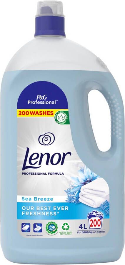 Lenor Professional wasverzachter zeebries flacon van 4 liter