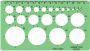 Linex cirkelsjabloon 1 35 mm met 22 cirkels en uitlijnmarkering - Thumbnail 1
