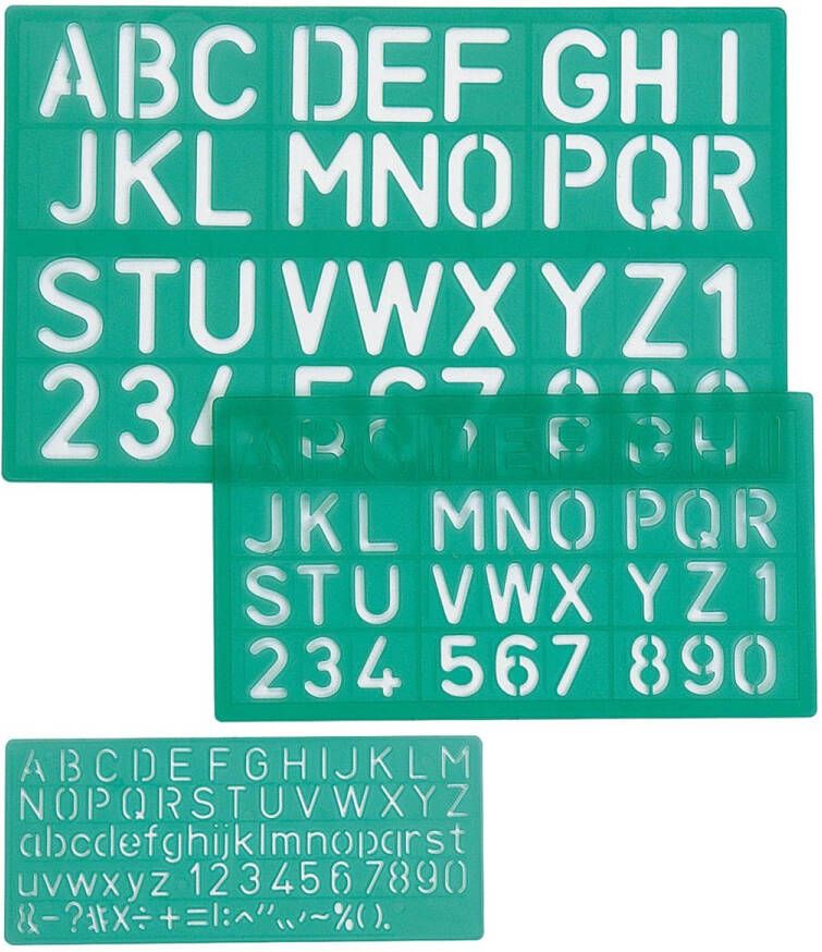 Linex Lettersjabloon hoofletters letters cijfers set Ã¡ 3 stuks