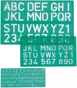 Linex lettersjabloon set met 3 stuks in een ophangetui