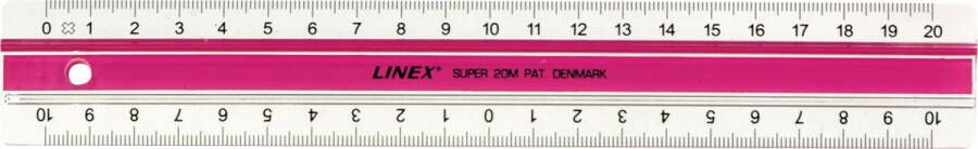 Linex Super Series liniaal 20 cm roze