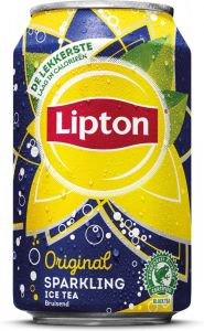 Lipton Ice Tea Sparkling frisdrank bruisend blik van 33 cl pak van 24 stuks