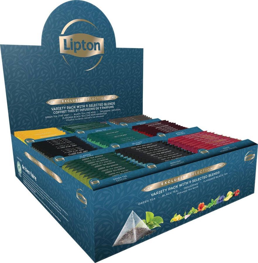 Lipton Tea Company Lipton thee assortiment Exclusive Selection 9 smaken display van 108 zakjes