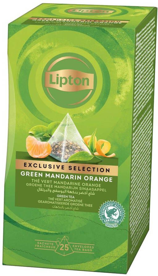 Lipton Tea Company Lipton thee Exclusive Selection groene thee mandarijn sinaasappel doos van 25 zakjes