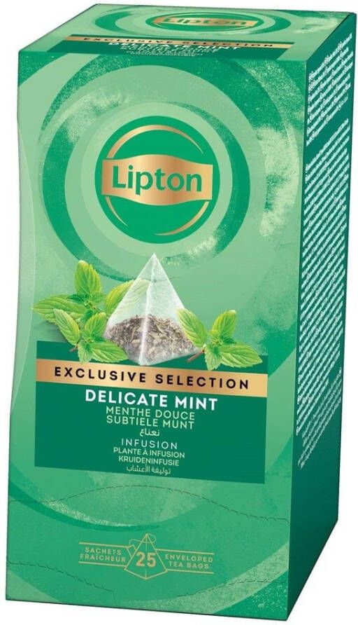 Lipton Tea Company Lipton thee Exclusive Selection subtiele munt doos van 25 zakjes