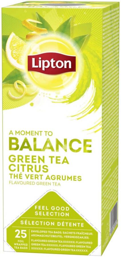 Lipton Tea Company Lipton thee Feel Good Selection Groene thee citrus doos van 25 zakjes