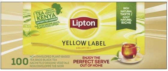 Lipton Tea Company Lipton thee Feel Good Selection Yellow label zonder enveloppe doos van 100 stuk