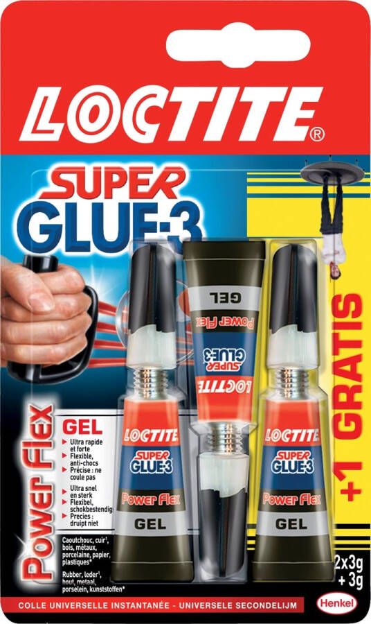 Loctite secondelijm Power Flex 2 + 1 gratis op blister