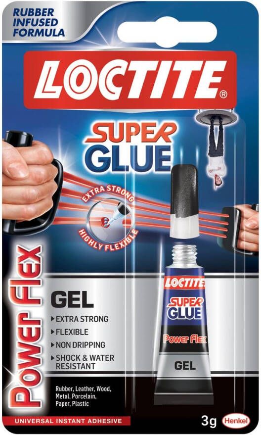 Loctite Secondelijm Powerflex GEL tube 3 gram op blister