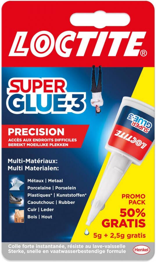 Loctite Secondelijm Super Glue Precision 5 g + 50 % gratis op blister