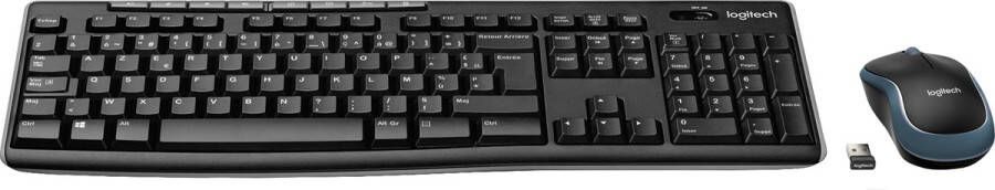 Logitech draadloos toetsenbord en muis MK270 azerty zwart