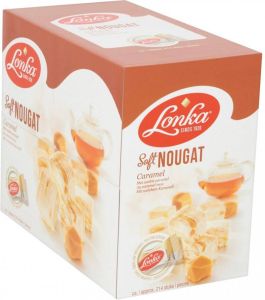 Lonka Nougat per stuk verpakt 12g doos van 214 stuks caramel