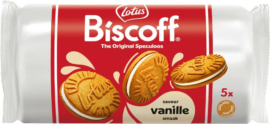 Lotus Biscoff gevulde speculoos display van 16 stuks met 5 koekjes 50 g vanille