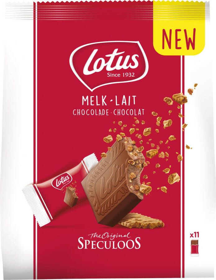 Lotus melkchocolade met speculoosstukjes pak van 11 stuks
