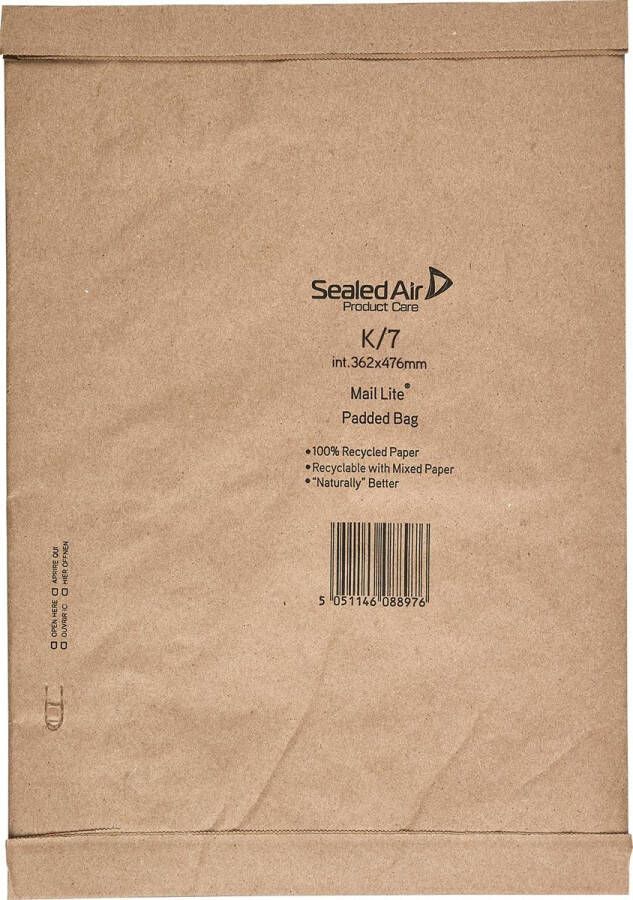 Mail Lite Padde Bag enveloppen bruin K 7 363 x 476 mm doos van 50 stuks